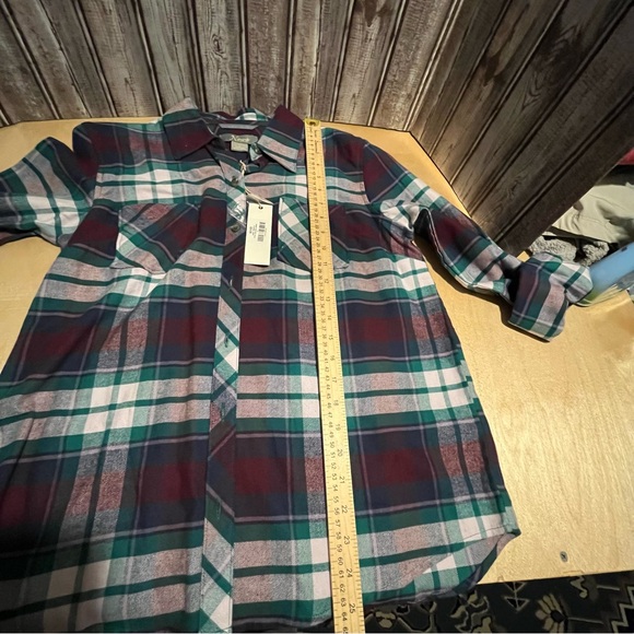Women's Plaid Button Down Shirt - Multicolor - Picture 7 of 7
